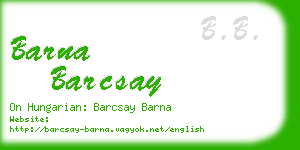 barna barcsay business card